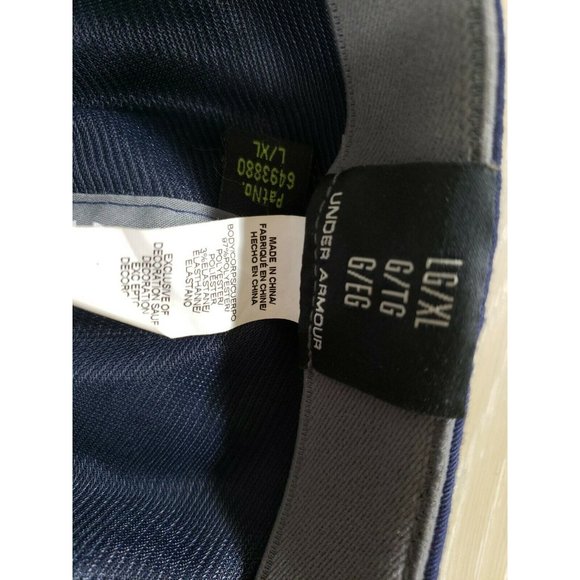 Under Armour Large XL Flex Fitted Hat UA American Flag Logo Embroidered Blue - Picture 10 of 10